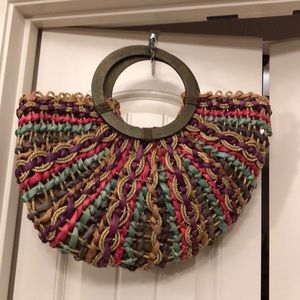 Charming Charlie colorful straw bag. Super cute!